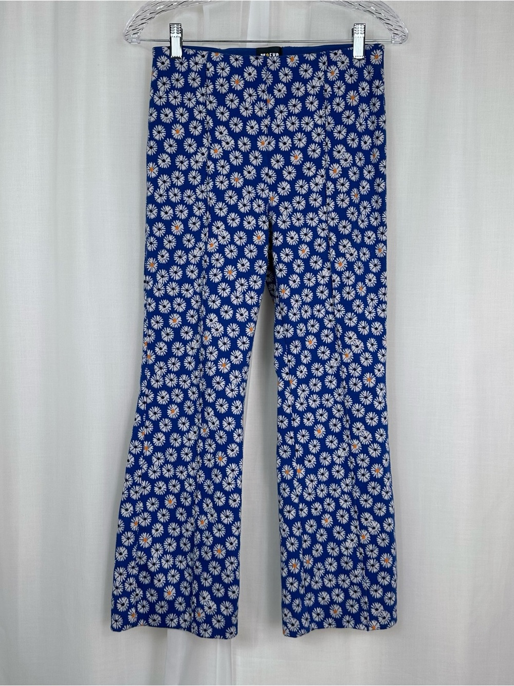Maeve Anthropologie The Margot Daisy Kick Flare Pants Crop Retro 70s Mod Knit S